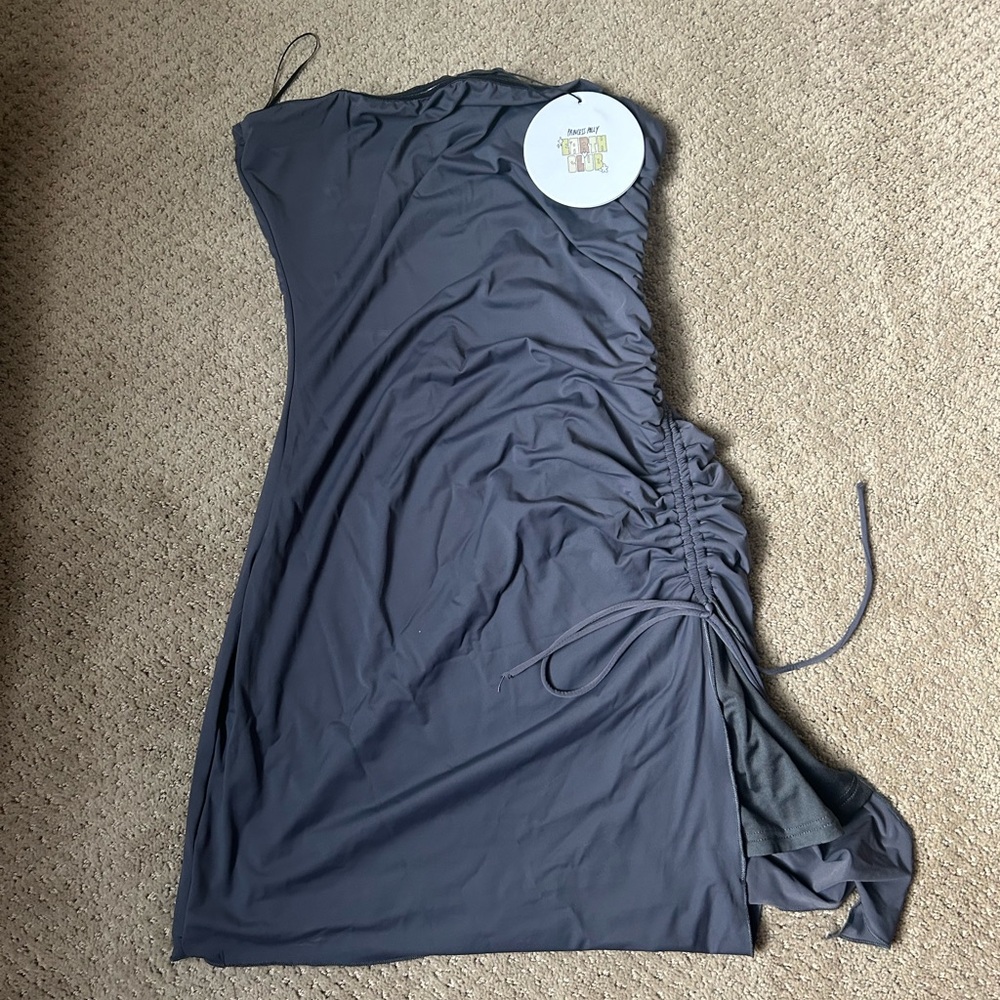 Princess Polly Grey Strapless Dress Size 6